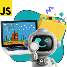 Язык программирования JavaScript + AI. Проектное обучение + геймификация + AI-помощники - КИБЕРшкола программирования для детей, компьютерные курсы для школьников, начинающих и подростков - KIBERone г. Сертолово